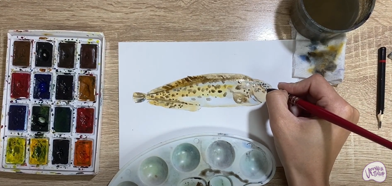 Рисуем Зубатка пёстрая