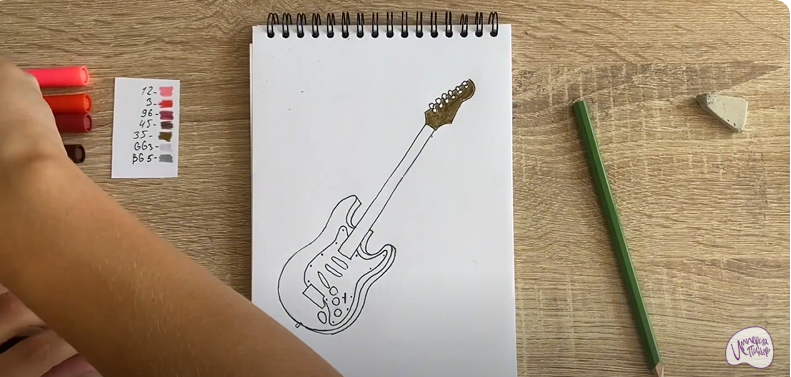 Рисуем Электрогитара