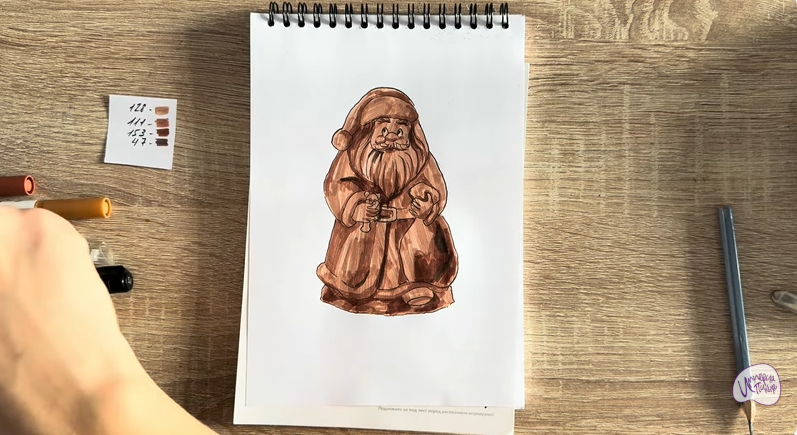 Рисуем Шоколадный Дед Мороз