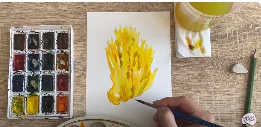 Рисуем Рогатик жёлтый