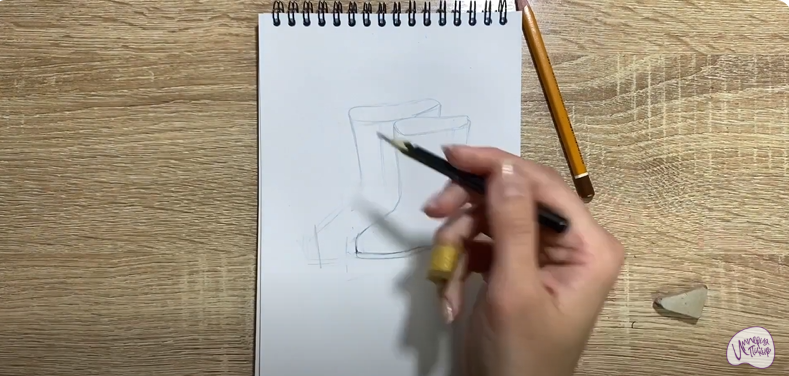 Рисуем Резиновые сапоги