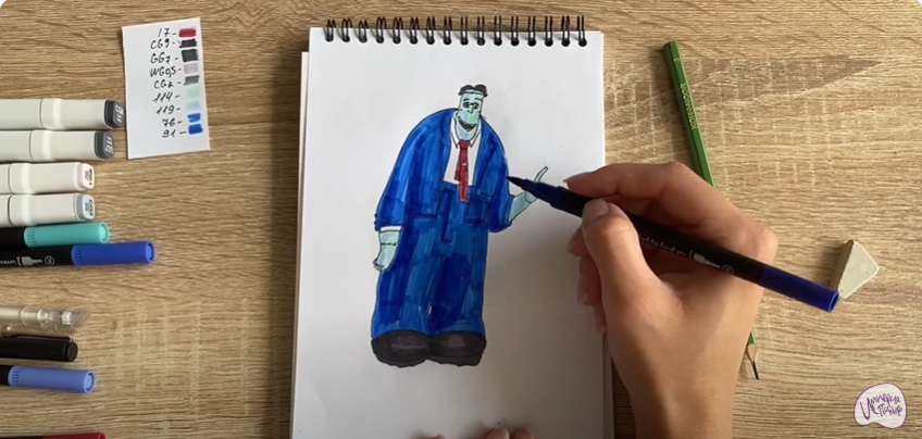 Рисуем Франкенштейн из "Монстры на каникулах"