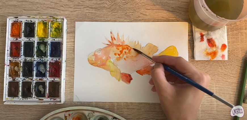 Рисуем Рыба-скорпион