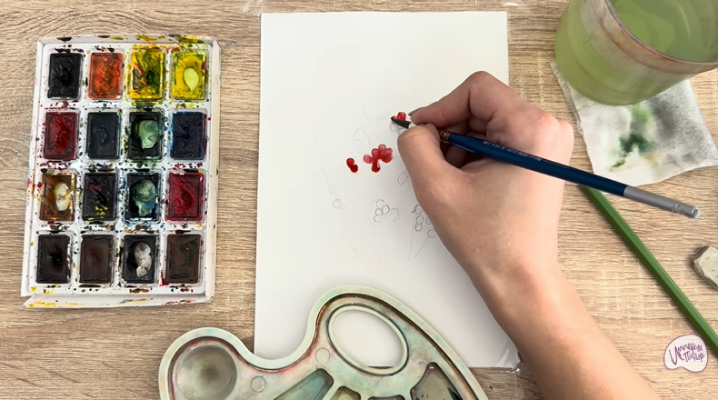 Рисуем Тис ягодный