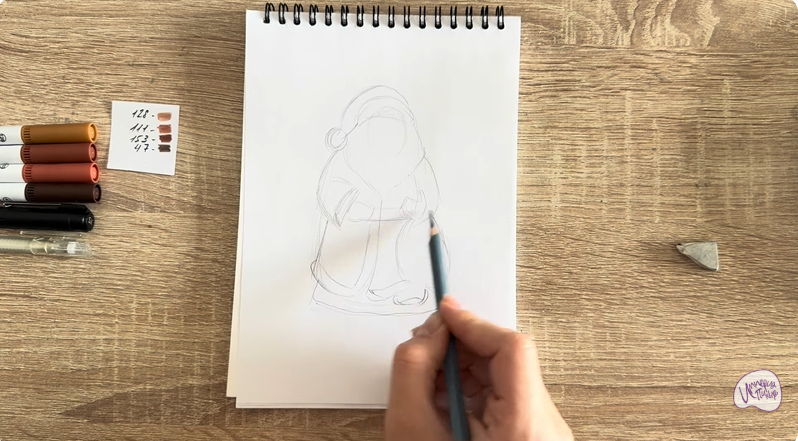 Рисуем Шоколадный Дед Мороз