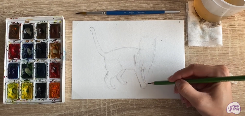 Рисуем Бенгальская кошка