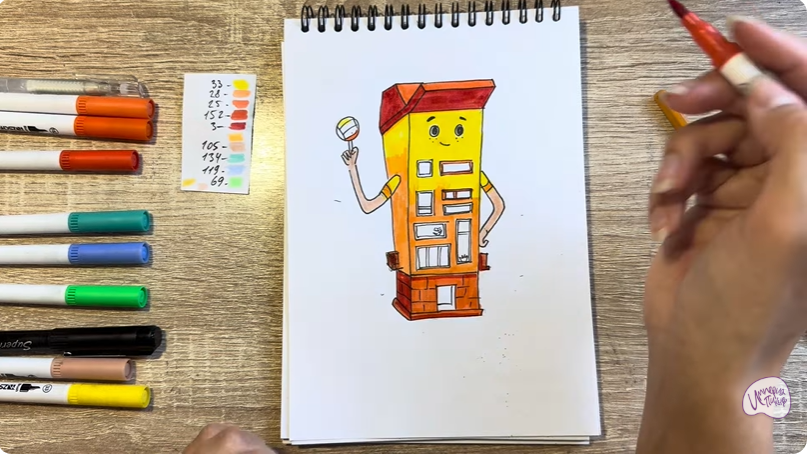 Рисуем Петя из мультфильма  "Домики"