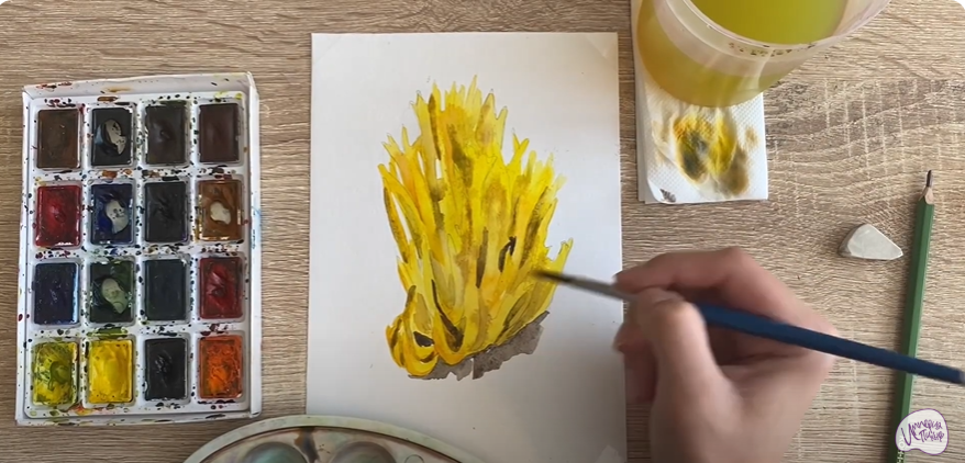 Рисуем Рогатик жёлтый