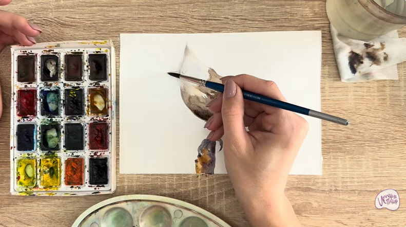 Рисуем Хохлатая синица