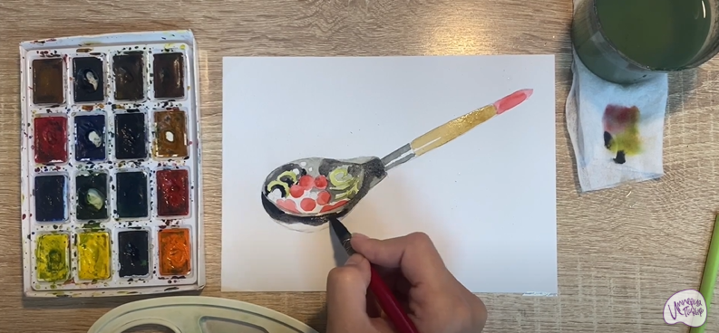 Рисуем Деревянная ложка