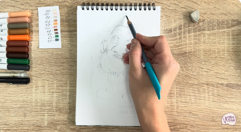 Рисуем Нафаня из фильма "Домовёнок Кузя"