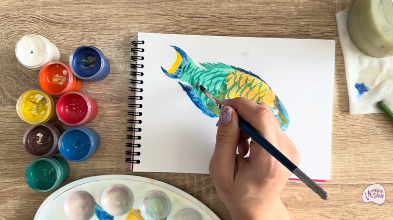 Рисуем Рыба-попугай