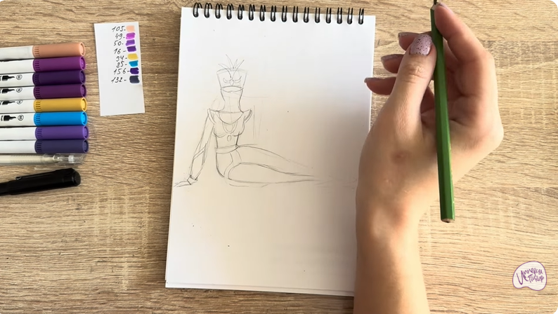 Рисуем Шамаханская Царица из "Три богатыря"