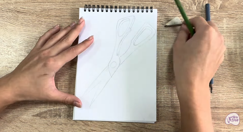 Рисуем Кухонные ножницы