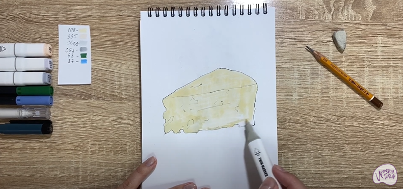 Рисуем Сыр с плесенью