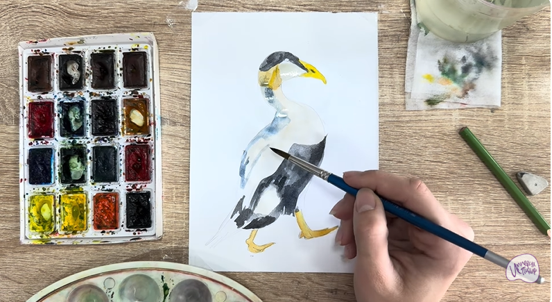 Рисуем Обыкновенная гага