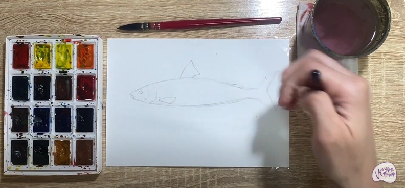 Рисуем Байкальский омуль