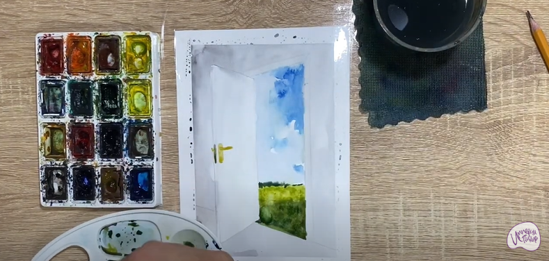 Рисуем Открытая дверь