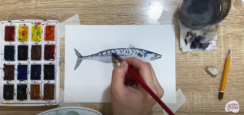 Рисуем Скумбрия