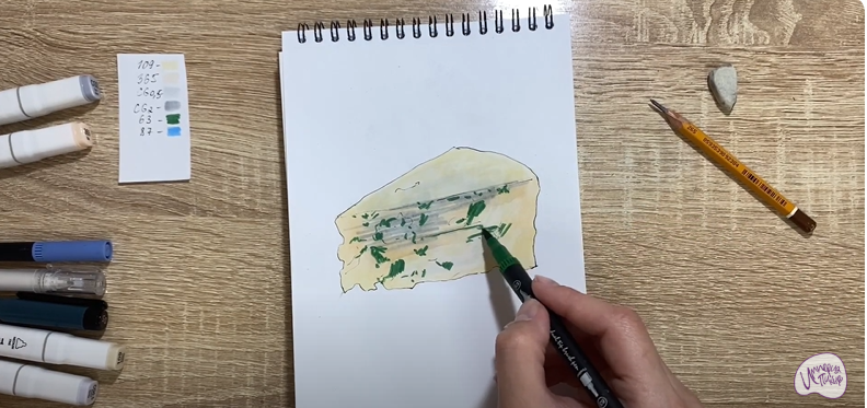 Рисуем Сыр с плесенью