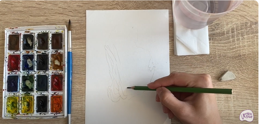 Рисуем Рогатик жёлтый