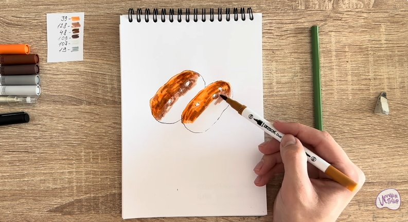 Рисуем Пирожное Картошка