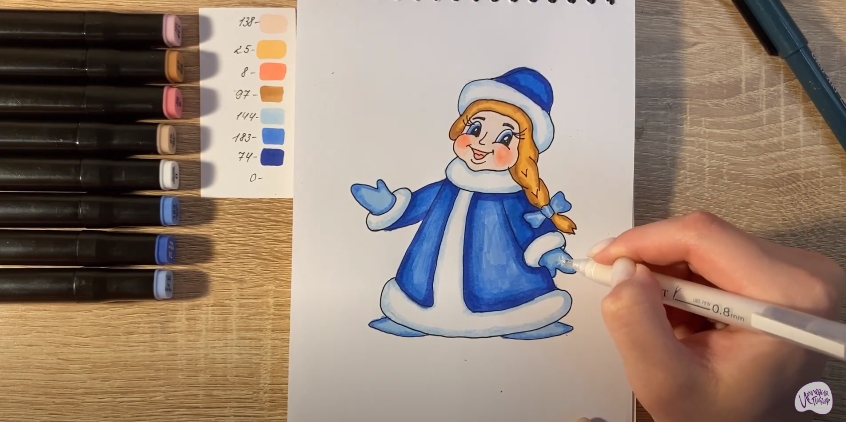 Рисуем Снегурочка