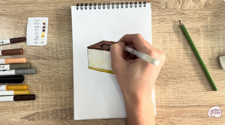 Рисуем Пирожное "Птичье Молоко"