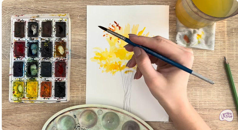 Рисуем Багрянник японский