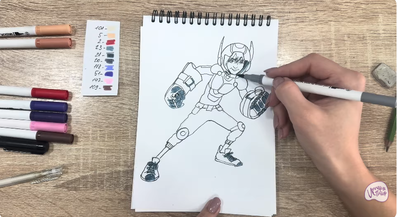 Рисуем Хиро Хамада из "Город Героев"