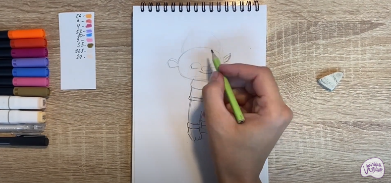 Рисуем Рей из "Монсики"