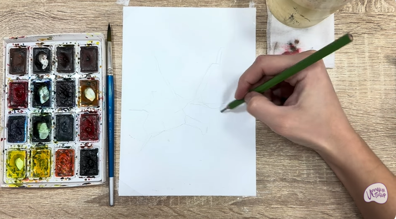 Рисуем Водяной орех