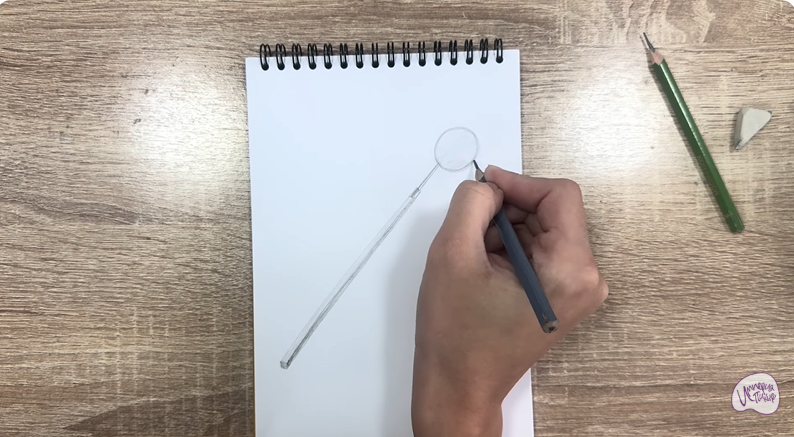 Рисуем Стоматологическое зеркало