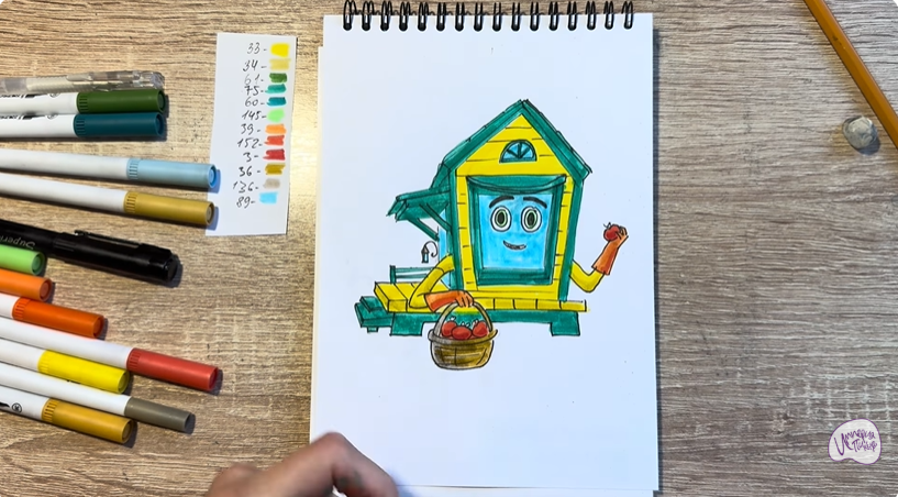 Рисуем Вася из мультфильма  "Домики"