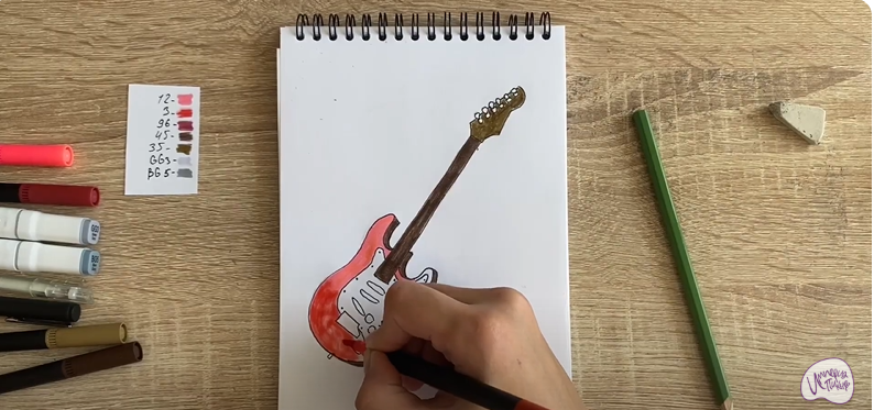 Рисуем Электрогитара