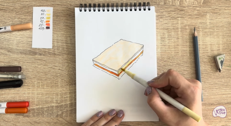 Рисуем Пирожное "Александровская полоска"