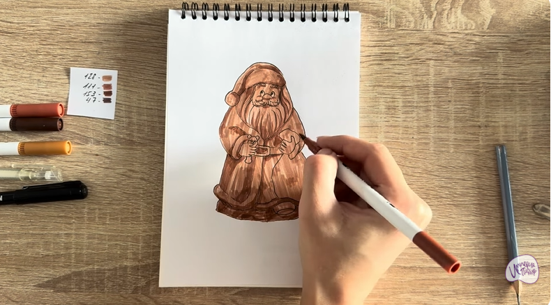 Рисуем Шоколадный Дед Мороз