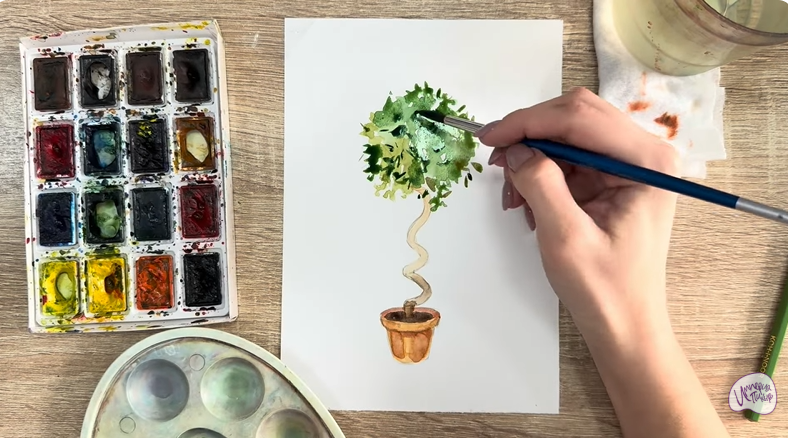 Рисуем Мирт обыкновенный