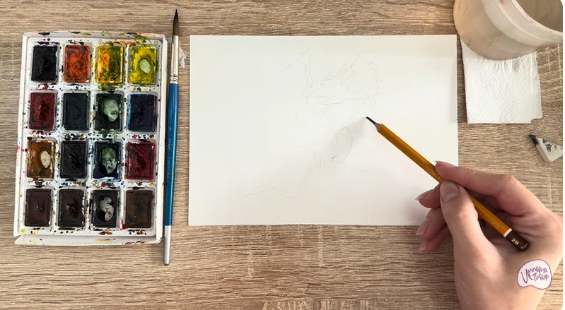 Рисуем Алтей лекарственный