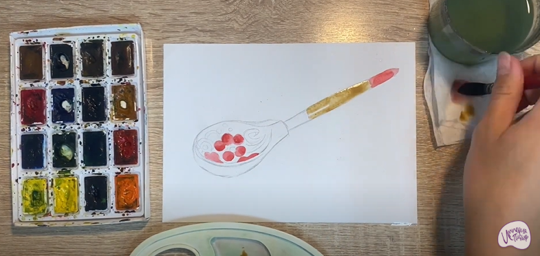 Рисуем Деревянная ложка