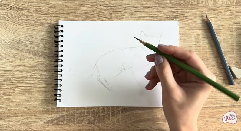 Рисуем Бомбейская кошка