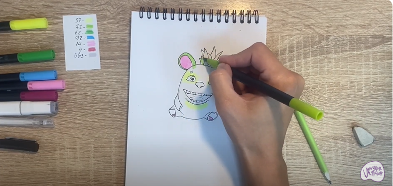Рисуем Пиля из "Монсики"