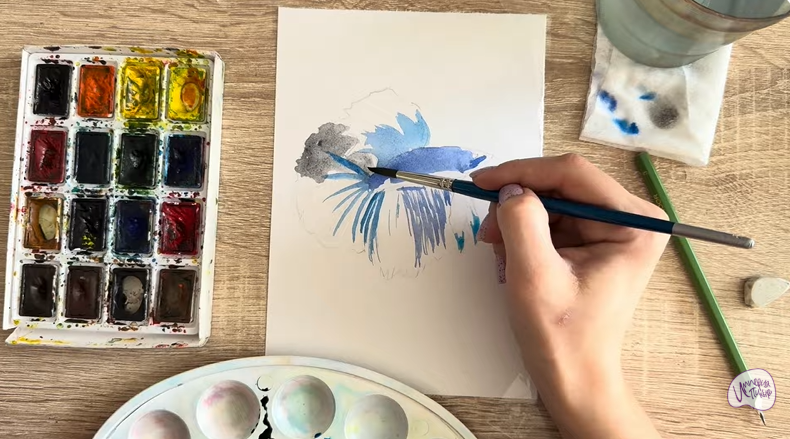 Рисуем Рыба петушок