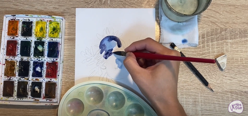 Рисуем Водяника чёрная