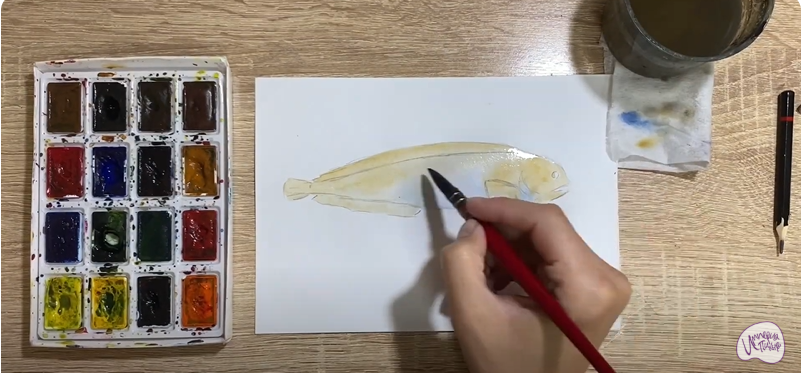 Рисуем Зубатка пёстрая