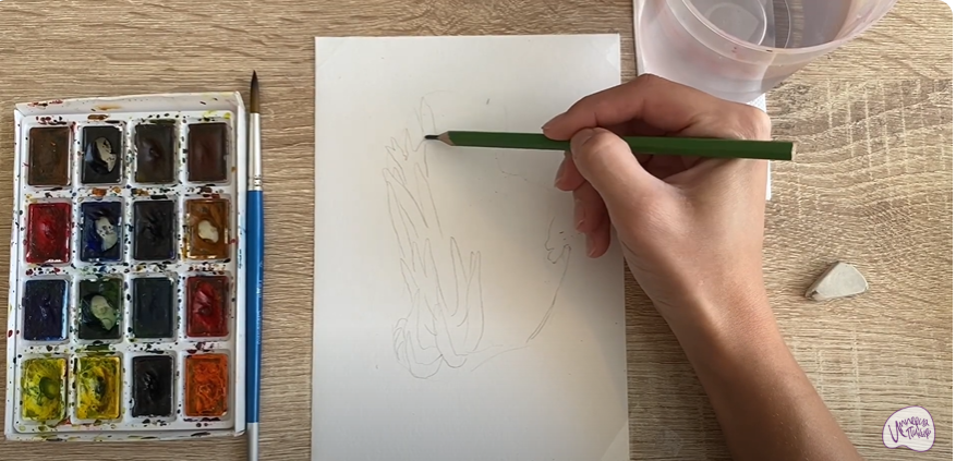 Рисуем Рогатик жёлтый