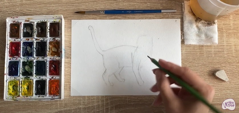 Рисуем Бенгальская кошка