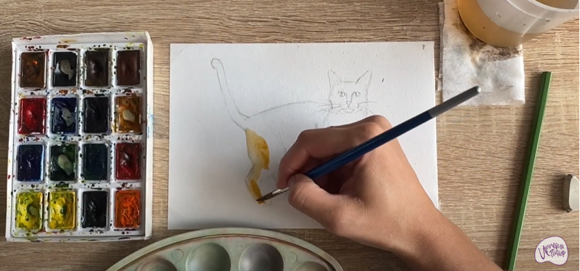 Рисуем Бенгальская кошка
