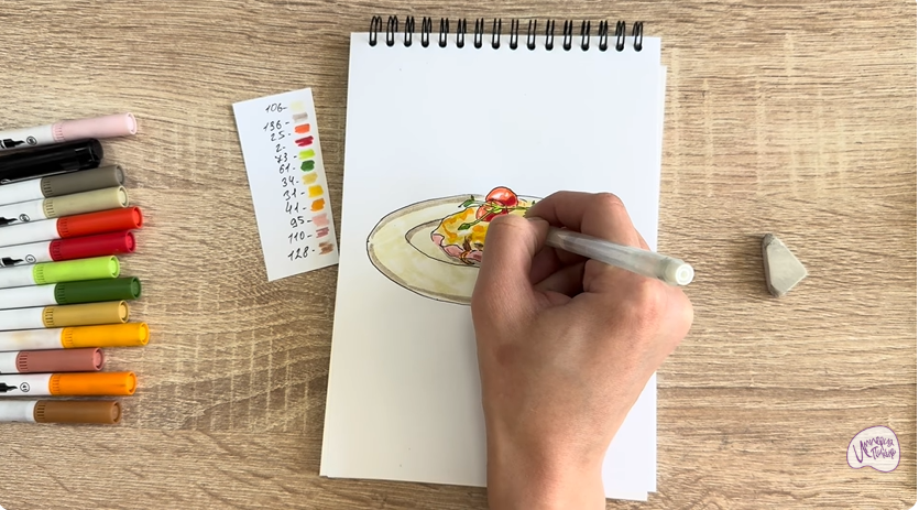 Рисуем Мясо по-французски