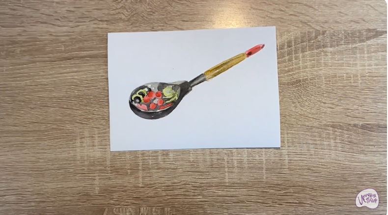 Рисуем Деревянная ложка